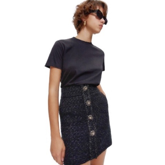 Uterque Tweed Textured Mini Skirt - Picture 2 of 6